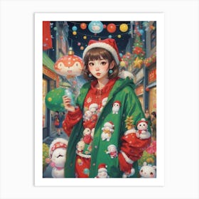 Christmas Girl 3 Art Print