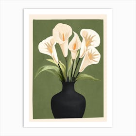 A Vase With Calla Lilies 1 Art Print
