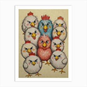 Chickens 1 Art Print