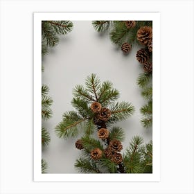 Christmas Tree With Pine Cones Art Print