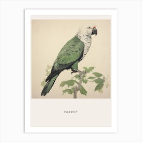 Ohara Koson Inspired Bird Painting Parrot 1 Poster Art Print