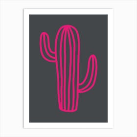 Cactus Neon Pink Art Print