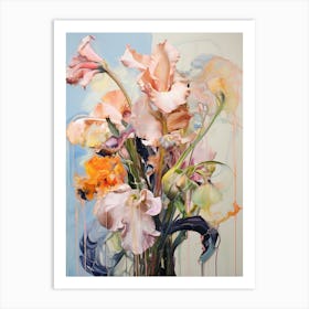 Abstract Flower Painting Iris 3 Art Print