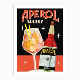 Aperol Spritz 2 Black Print 01 Art Print