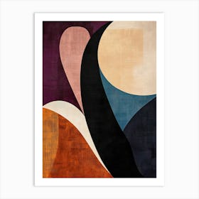 Minimalist Geometric Abstract Organic Artwork With Colorful Texture Póster