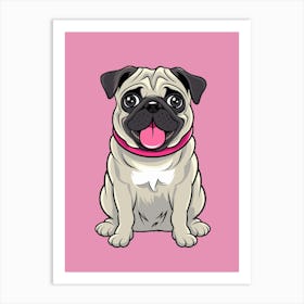 Cute Pug Art Print