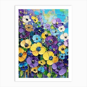 Purple And Yellow Flowers Art Art Print