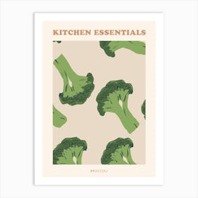 Broccoli Pattern Illustration Poster Art Print