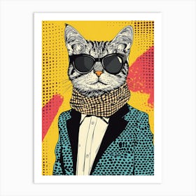 Super Cool Cat Illustration Pop 9 Art Print