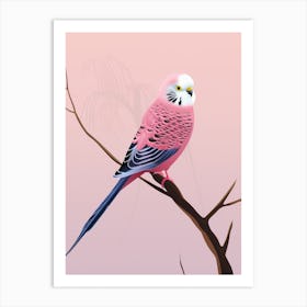 Minimalist Budgerigar 4 Illustration Art Print