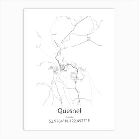 Quesnel,Canada Minimalist Map Art Print