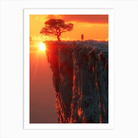 Lone Tree On The Cliff 2 Art Print