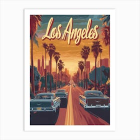 Aihrgdesign A Mid Century Modern Travel Poster For Los Angeles 1 Art Print