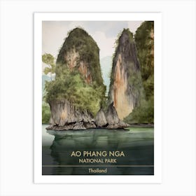 Ao Phang Nga National Park Thailand Watercolour 3 Art Print