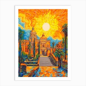 Dolmabahe Palace Pixel Art 12 Art Print