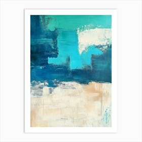 Teal And Beige 1 Art Print