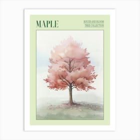 Maple Tree Atmospheric Watercolour Painting 4 Poster Art Print