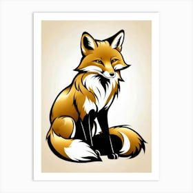 Fox art painting Art Print