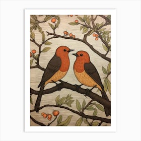 Art Nouveau Birds Poster Robin 3 Art Print