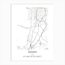 Gosen,Japan Minimalist Map Art Print