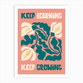 Keep Learning Keep Growing Boho Botanical Matisse Style Art Print