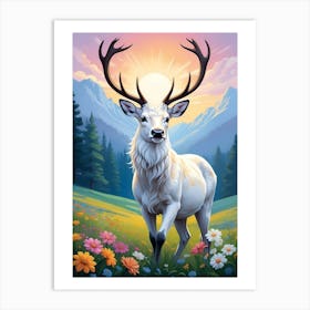 Deer In The Meadow Art Print