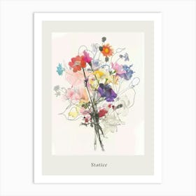 Statice 2 Collage Flower Bouquet Poster Art Print