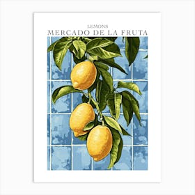 Mercado De La Fruta Lemons Illustration 7 Poster Art Print