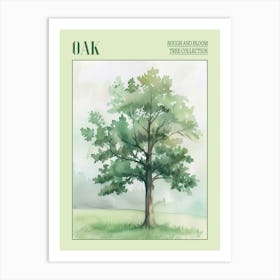 Oak Tree Atmospheric Watercolour Painting 6 Poster Art Print