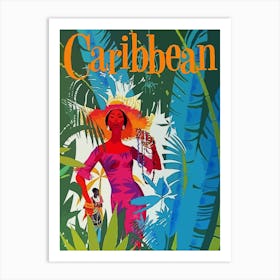Caribbean, Lady On A Stroll Art Print