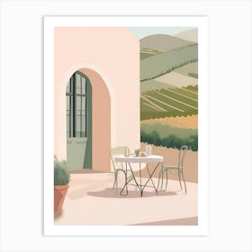 Table And Chairs On A Terrace Art Print