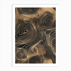 Black And Gold Swirls Art Print