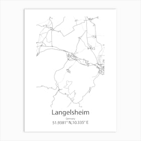 Langelsheim,Germany Minimalist Map Art Print