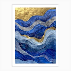 Blue And Gold 12 Art Print