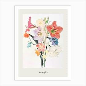 Amaryllis 3 Collage Flower Bouquet Poster Art Print