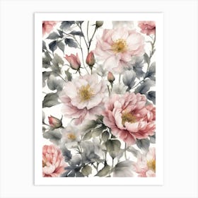 Pink Roses Art Print