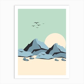 Mountain Nature Landscape Stones Art Print