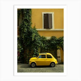 The Yellow Car in Rome" Art Print