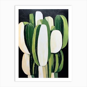 Modern Abstract Cactus Painting Chamaecereus Silvestrii Cactus 3 Art Print