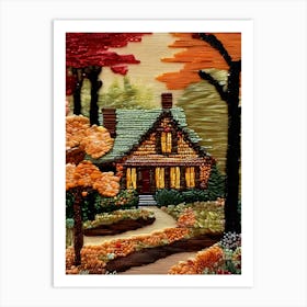 Cottage House Abstract Art Print