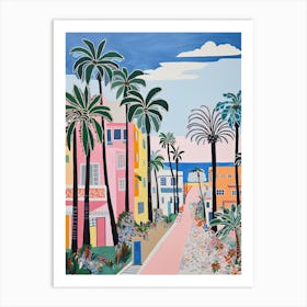 Huntington Beach, California, Matisse And Rousseau Style 1 Art Print