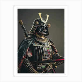 Darth Vader As A Vintagepunk Samurai 21 Art Print