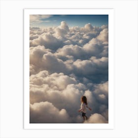 Girl In The Clouds Art Print