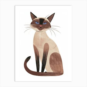 Javanese Cat Clipart Illustration 5 Art Print