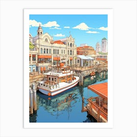 Victoria And Alfred Waterfront Cartoon 2 Art Print