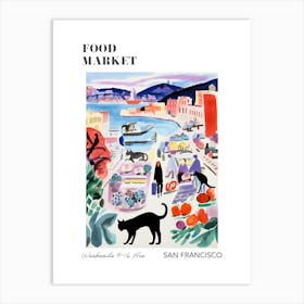 The Food Market In San Francisco 2 Illustration Poster Art Print