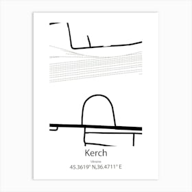 Kerch,Ukraine Minimalist Map Art Print