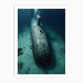 Submarine In The Ocean -Reimagined 2 Art Print