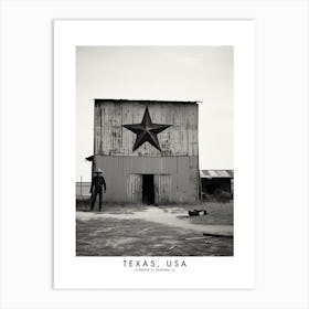 Poster Of Texas, Usa, Black And White Analogue Photograph 3 Art Print
