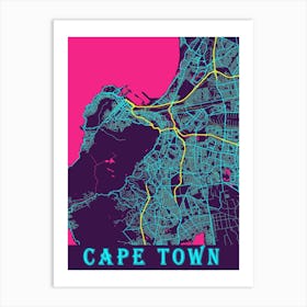 Cape Town Map Poster 1 Art Print